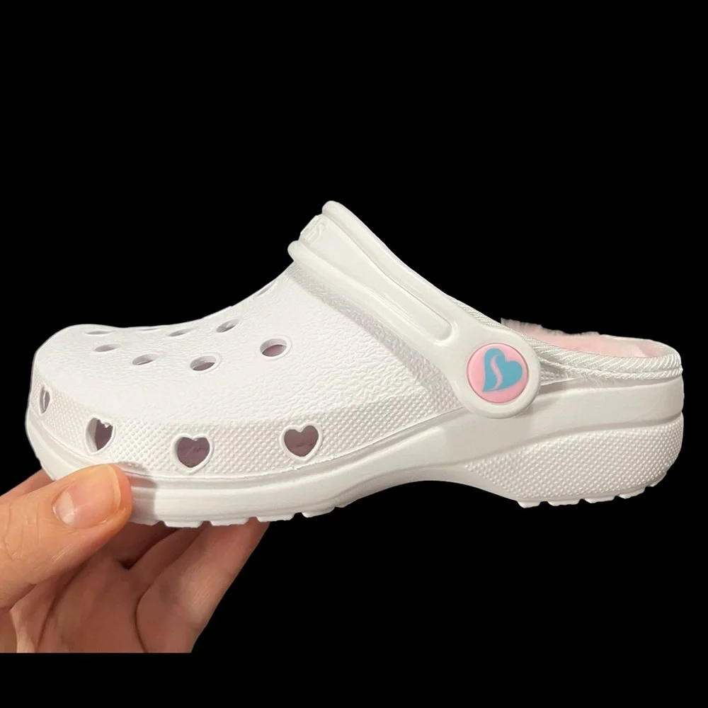 Skechers Toddler Girls Faux Fur Lined Clog Size 8-10 Pink Lavander‎ White